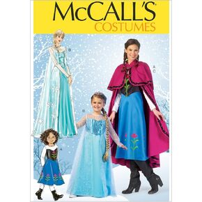 McCall's Costumes Ice Queen and Ice Princess Costume Sewing Pattern, Adult and child Sizes S-M-L-XL