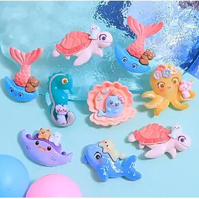 53pcs Mini Ocean Resin Animals Tiny Sea Animals Figurines Colorful Aquarium Ornaments Decorations for Fish Tank Potted Micro Fairy Garden(MiniAnimals-Ocean-53Pcs)