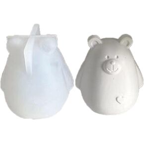 caralei Silicone Bear Crystal Mold Realistic Bear Figurines Crafting Mould Animal Theme Epoxy Resin Molds for Handmade Crafts Silicone, Approx.5x4.8x3.5cm/1.96x1.88x1.37in