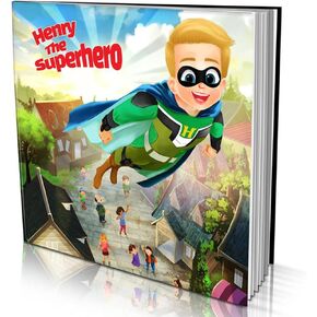 Dinkleboo Personalized Story The Superhero - for Kids Aged 0 to 8 Years Old - Every child can be a superhero in this super cute rhyming story! - Soft Cover (8"x 8")