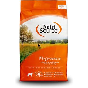 NutriSource Performance Dog Food, Made with Chicken and Rice, with Wholesome Grains, 40LB, Dry Dog Food