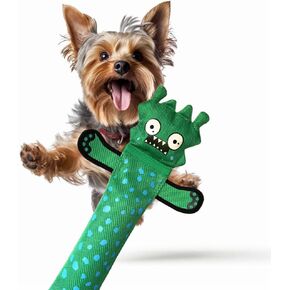 SLIMEY Durable Double Squeaker Dog Plush Firehose Material Interactive Dog Toy All Breeds Large