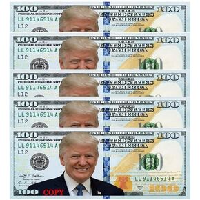 50PCS Bills Donald Trump Bills يلعبون أموال فواتير الحداثة ، الرئيس دونالد ترامب 100 دولار فاتورة $ Prop Make Make America رائعة مرة أخرى