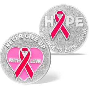 Breast Cancer Survivor Gift for Women - Inspirational Recovery Coin - Chemo Comfort Gift for Cancer Patients - Encouraging Token for Breast Cancer Warrior