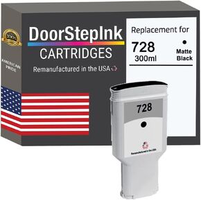 DoorStepInk Remanufactured in The USA Ink Cartridge Replacements for HP 728 300ml Matte Black F9J68A for Printers DesignJet T730 36-in Printer, DesignJet T830 24-in MFP, DesignJet T830 36-in MFP