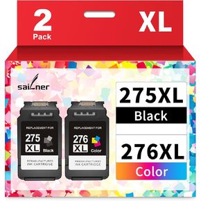 SAILNER 275 and 276 Ink Cartridges Replacement for Canon Ink 275 and 276 Cannon Ink 275 276 PG-275 CL-276 for Pixma TS3722 TS3522 TR4700 TR4720 TR4722 TS3500 TS3700 TS3522 Printer 275XL 276XL
