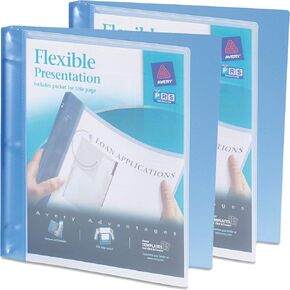 Flexible Round Ring Presentation Binder, 1/2" Capacity [Set of 2]