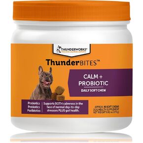 Calm + Probiotics for Dogs Daily Supplement Soft Chews, Supporting Dog Digestive & Gut Health with Probiotics, Prebiotics & Postbiotics + Calming Support for Daily Stressors, 90 Count