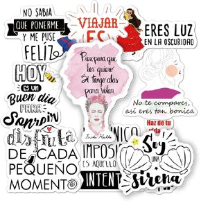 300pcs Spanish Inspirational Stickers for Teachers and Student | Motivational Decal | Positive Quote for Journaling Scrapbook,Vision Board