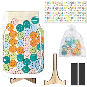 Personalized Magnetic Reward Jar for Kids, Potty Training Chart Incentive Behavior Reward Chart and Chore Chart, Good Behavior Classroom Home Training Rewards Jar System with Smiley Face Tokens