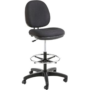Alera Interval Series Swivel Task Stool, PVC-Free Faux Leather, Black