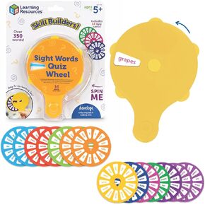 Learning Resources Skill Builders! Sight Words Quiz Wheel, Reading Games, Sight Words Flash Cards Kindergarten, Learning Activities, Ages 5+, 16 Pieces
