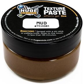 Texture Paste, Mud Model Basing Paint for Tabletop Gaming Scenery and Diorama Building by Huge Minis – 2oz Resealable Jar