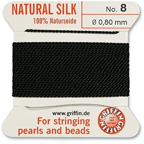 Griffin Bead Cord 100% Natural Silk Black #8