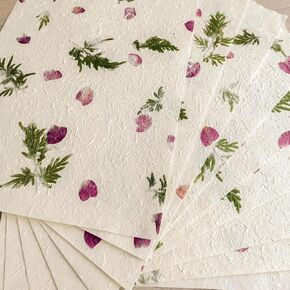 ANXINZENITH Handmade Botanical Craft Paper - 10 Sheets 15x22 Inch Acid-Free Art Paper for Watercolor,Wedding Invites,Scrapbooking - Vintage Textured Designs for DIY,Gift Wrapping & Cultural Projects