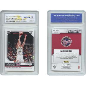2024 سجل Panini Caitlin Clark RC لـ 3 رميات #186 بطاقة الصاعد - GEM Mint 10