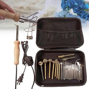 Electric Fabric Flower Maker, 27 Heads Artificial Flower Ironing Machine, DIY Cloth Fabric Flower Making Tool Set with Adjustable Temperature Fake Flower Making Tools