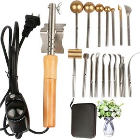 Fabric Flower Maker, Electric DIY Fabric Flower Making Machine with 17 Ironing Heads, Adjustable Temperature Anti-Scalding Bracket, Fake Flower Making Tools