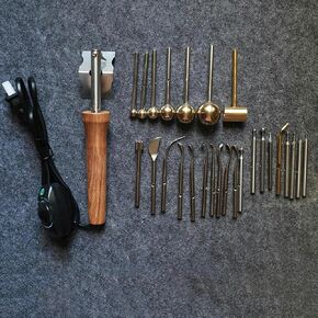 Artificial Fabric Flower Making Tools Set, DIY Fabric Flower Making Tool W/26 Soldering Iron Tips and Storage Bag, Complete Accessories, for Hot Flower Stamping and Flower Making Tools
