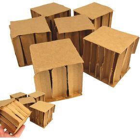 Bonka Bird Toys 2296 Pk6 3" Square Cardboard Cubes Parrot Chew Foot Talon Cage Toy, Conure, Amazon, African Grey, and Similar