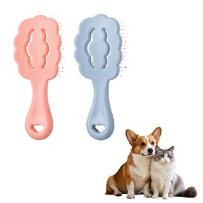 2 Pcs Dog Brush for Small Dogs, Shih Tzu, Yorkie, and Maltipoos Soft Puppy Grooming Brush (Pink Blue)