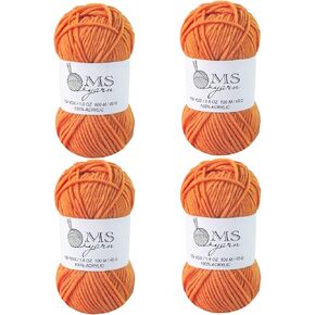 Crochet Acrylic Yarn Royal Blue Color 436 Yards, 4 Pack 45g/1.6oz Each, Soft Yarn for Crocheting & Knitting DIY Craft