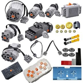 Domoni 40Pcs Power Function Kit Set Motor Battery Bluetooth-Remote-Control Receiver Train Adjustable Speed Motor Parts, Building Blocks Bricks Motor Power Pack APP Module DIY Compatible with Lego