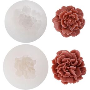 2 PCS Carnations Candle Molds Flower Molds Flower Soap Mold Fondant Silicone Molds Flowers Silicone Molds Carnations Soap Mould Candle Resin Casting Mold for Home Decorate