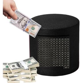 Metal Money Saving Challenge Box Adult Piggy Bank 3000 Unbreakable Saving Box with Money Target and Numbers Stainless Steel Money Saver Box(4.72 inch)