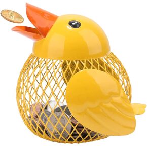 5 inches Coin Jar Duck Piggy Bank, Saving Box Metal Money Organizer,Kid's Coin Bank Hand Made,Anti-Rust Coin Piggy Bank for Kids and Adults,Money Container for Girl and Boy