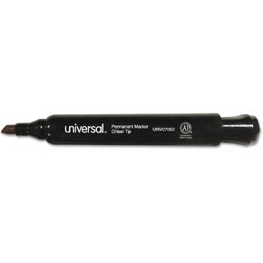 Universal UNV07050 Broad Chisel Tip Permanent Marker - Black (36/Pack)
