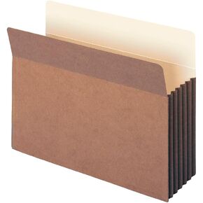 Smead File Pocket with Fully-Lined Gusset, Straight-Cut Tab, 5-1/4" Expansion, Letter Size, Redrope, 10 per Box (73274)