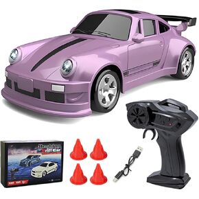 1/64 Scale Drift RC Car, 2.4Ghz Desktop Mini Racing Drift Remote Contrl Car Model, 4WD Mini RC Vehicle Hobby Gift for Adults
