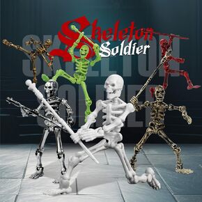 6 Pack T13 Action Figures Set, Dummy 13, Titan 13 Skeleton Action Figure, Skeleton Toy 3D Printed Multi-Jointed Movable Skeleton Decor