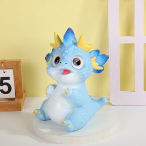 Dinosaur Piggy Bank for Kids, Unbreakable Dragon Money Coin Bank for Boys and Girls, Great Gifts for Birthday, Easter, Christmas (Blue)
