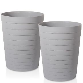 UUJOLY Small Bathroom Trash Can Wastebasket, Plastic Garbage Bin Container Basket for Bathrooms, Laundry Room, Kitchens, Offices, Kids Rooms, Dorms, White, 1.8 Gallon