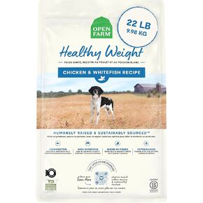 Open Farm, Healthy Weight Dog Food, Veterinarian Formulated High-Protein & Low-Calorie Dry Dog Food for Weight Management, Supports Metabolism & Mobility, Chicken & Whitefish Recipe, 22lb Bag