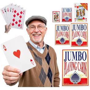 Jumbo Playing Cards, Gigantic Playing Cards - Oversized Cards Extra Large Deck of Cards for Family Game Nights and Casino Party Decor. Ideal for Bridge, Poker, Casino Party Decorations (mini 1.5x2")