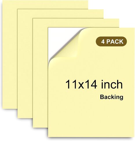 Upgraded 4 Pack Self Stick Mounting Board, No Acid 11 X 14 inch Sticky Board for Cross Stitch, Self Adhesive Photo Backing Supplies for Framing Picture Embroidery Needlework Craft in Saudi Arabia