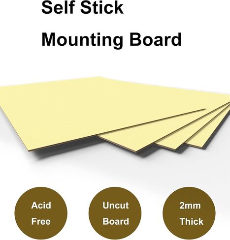 Upgraded 4 Pack Self Stick Mounting Board, No Acid 11 X 14 inch Sticky Board for Cross Stitch, Self Adhesive Photo Backing Supplies for Framing Picture Embroidery Needlework Craft in Saudi Arabia