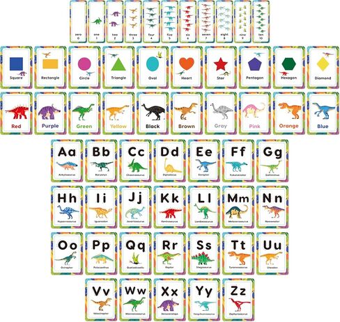 H1vojoxo Back to School Bulletin Board - 57PCS Dinosaur Bulletin Board Decoration Alphabet Colors Shapes Numbers Educational Cards for Toddlers Dinosaur Posters for Preschool Classroom Chalkboard Wall in Kuwait