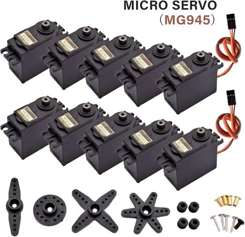 2/4pcs Mg945 Micro Adalog Metal Gear Airplane ثابت الجناح الأضافر عزم الدوران عزم الدوران 180 لـ RC Car Arduino Robot Helicopter (نصف المعدن -180،4pcs) in Kuwait