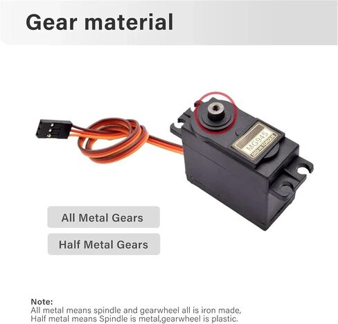 2/4pcs Mg945 Micro Adalog Metal Gear Airplane ثابت الجناح الأضافر عزم الدوران عزم الدوران 180 لـ RC Car Arduino Robot Helicopter (نصف المعدن -180،4pcs) in Kuwait