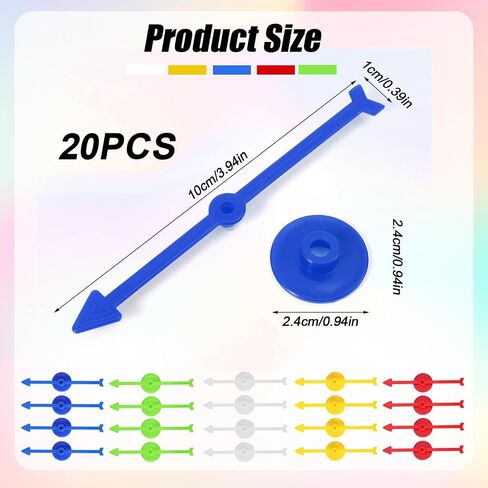 20pcs 5 Colors Plastic Board Game Pieces,3.94in Arrow Probability Spinners Activities Replacement Parts Educational Tools for DIY Project Classroom Accessories Supplies (Color Combo 3) in Saudi Arabia
