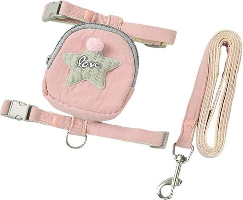 1set Pink Backpack Star Cat Leash、Adjustable Chest Strap Dog Leash 、Small Dog Leash(S) in Saudi Arabia