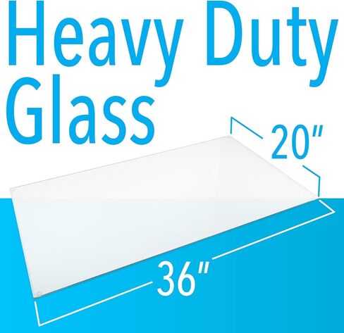 IMPRESA 19"x 24" Tempered Glass Desk Mat to Protect Your Desk - Sleek Glass Desk Pad for Your Keyboard or Computer Monitor - Clear Desk Mat for Desktop - Dry Erase Made with Sturdy Reinforced Glass in Saudi Arabia