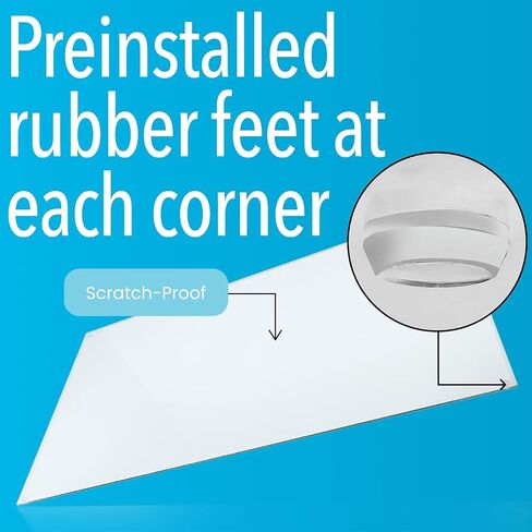 IMPRESA 19"x 24" Tempered Glass Desk Mat to Protect Your Desk - Sleek Glass Desk Pad for Your Keyboard or Computer Monitor - Clear Desk Mat for Desktop - Dry Erase Made with Sturdy Reinforced Glass in Saudi Arabia