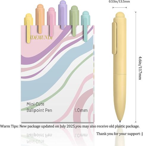 Proper Point ، Mini Mini Mini Macaron Retractable Ballpoint Pen Set - 6 Pack | حبر أسود نقطة متوسطة ، تجفيف سريع ، محمول ، كتابة مريحة | أدلة اليومية للكتاب المقدس (المعكرون الصلب) in Kuwait