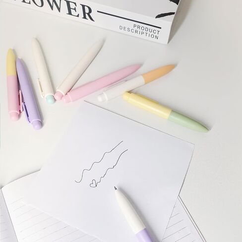 Proper Point ، Mini Mini Mini Macaron Retractable Ballpoint Pen Set - 6 Pack | حبر أسود نقطة متوسطة ، تجفيف سريع ، محمول ، كتابة مريحة | أدلة اليومية للكتاب المقدس (المعكرون الصلب) in Kuwait