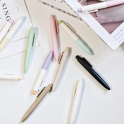 Proper Point ، Mini Mini Mini Macaron Retractable Ballpoint Pen Set - 6 Pack | حبر أسود نقطة متوسطة ، تجفيف سريع ، محمول ، كتابة مريحة | أدلة اليومية للكتاب المقدس (المعكرون الصلب) in Kuwait